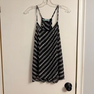 Black and White Striped dressy tank